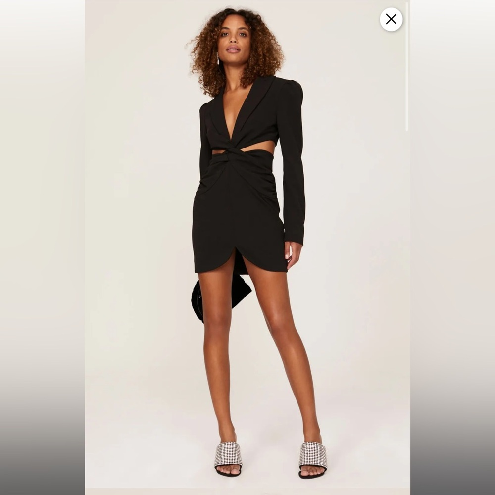 PatBO Women's Cutout Blazer Mini Dress Black Formal Event Size 12